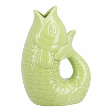 Vase Fisch, hellgrün, 14.5 cm