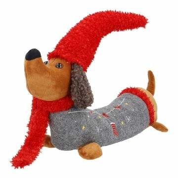 Türstopper Weihnachtshund, rot, 40 cm