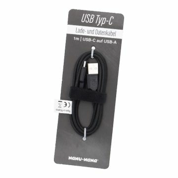 USB-Ladekabel, A auf C/schwarz, 100 cm