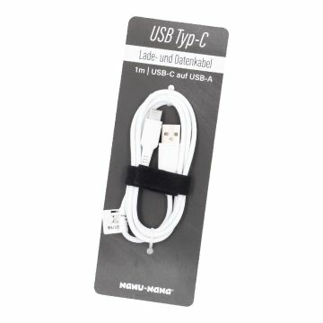 USB-Ladekabel, A auf C/weiß, 100 cm