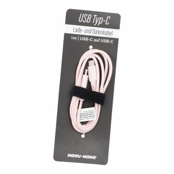 USB-Ladekabel, C auf C/rosa, 100 cm