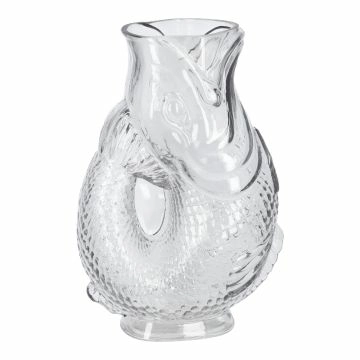 Vase Fisch, grau, 16 x 10 x 24 cm