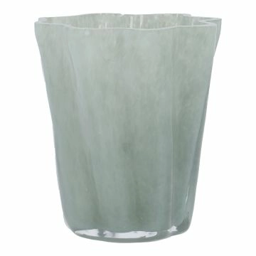 Glas-Vase Falten, grün, 10 x 11 cm