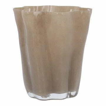 Glas-Vase Falten, taupe, 10 x 11 cm