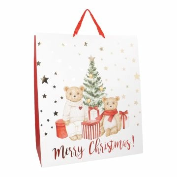 XXL-Geschenktüte Bär mit Baum, 54 x 65 cm