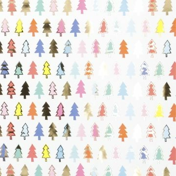 Geschenkpapier Baum, weiß/bunt, 2 m