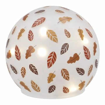 LED-Kugel Blätter/satiniert, 12 cm