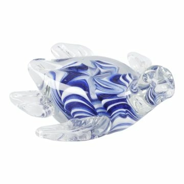 Deko-Schildkröte, blau/weiß, 12 cm