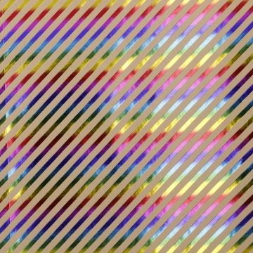 Geschenkpapier Kraft, Streifen/Rainbow, 2 m