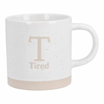 Becher Buchstabe/Feeling, Tired, 380 ml