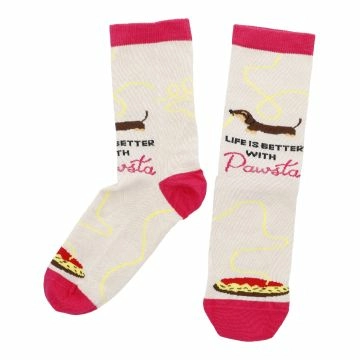 Socken Dackel mit Nudel, pink, Größe 35 - 42
