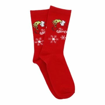 Weihnachtssocken Grinch, Hand/rot, Größe 43-46
