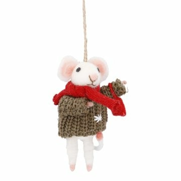 Anhänger Weihnachtstier, Maus/Handtasche, 14 cm