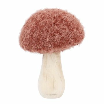 Deko-Pilz Filz, rund/rot, 8.5 x 11 cm