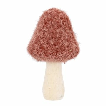 Deko-Pilz Filz, spitz/rot, 7.5 x 12.5 cm