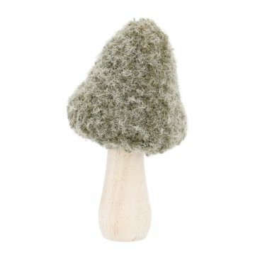 Deko-Pilz Filz, spitz/grün, 7.5 x 12.5 cm
