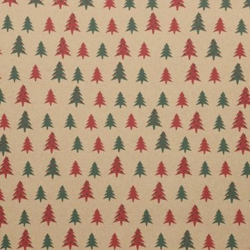 Geschenkpapier Weihnachten, Baum/braun, 3 m