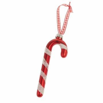 Anhänger Zuckerstange, matt, 12 cm