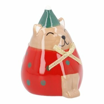 Weihnachtskatze, rot, 8 cm