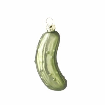 Anhänger Gurke, grün matt, 8 cm