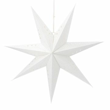 Papierstern, 60 cm, Punkte/weiß-silber