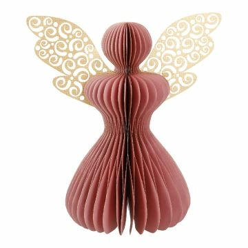 Deko-Engel Wabe, rosa/bauchig, 30 cm