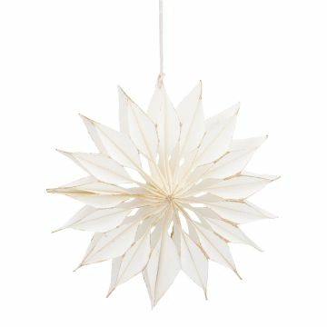 Anhänger Stern, creme/Goldglitter, 15 cm