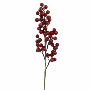 Zweig Beeren, dunkelrot/glänzend, 40 cm