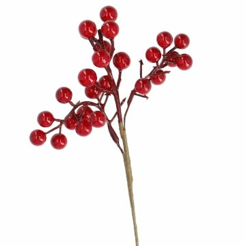 Deko-Stecker, Beeren groß, rot, 20 cm