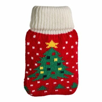 Strick-Taschenwärmer Baum, rot, 13 cm