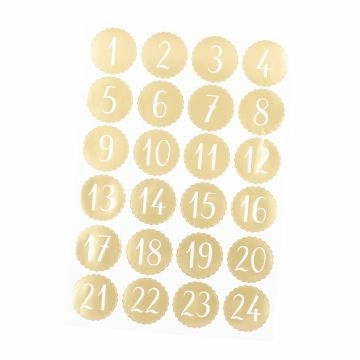 Adventskalender-Sticker, 24 Stk, gold