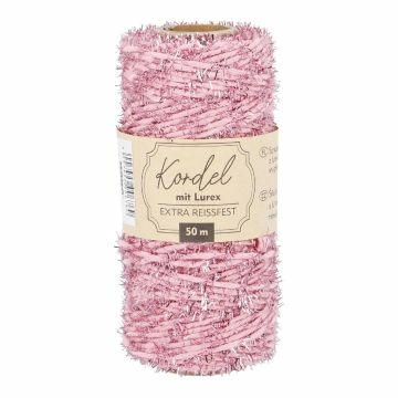 Kordel Glitzer, pink, 50 m