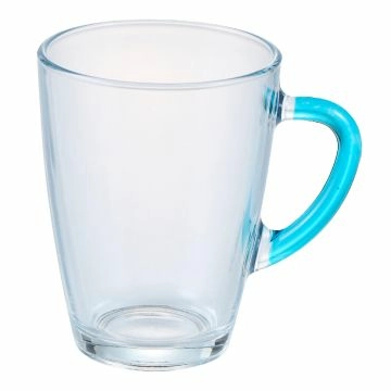 Teeglas mit Farbhenkel, blau, 350 ml