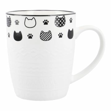 Becher Katzenrelief, Köpfe, 380 ml