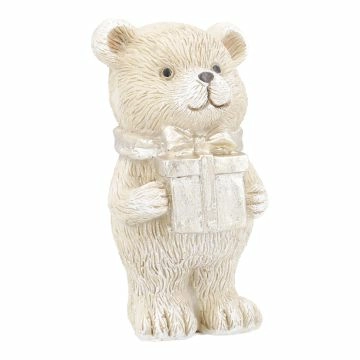 Weihnachtsteddy, Geschenk/gold, 10 cm