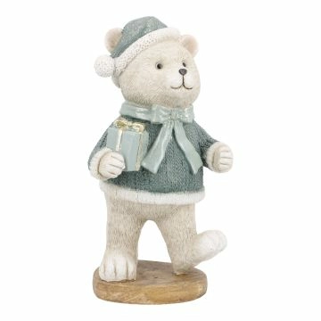 Weihnachtsteddy, Geschenk/grün, 23 cm
