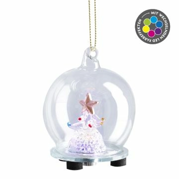 LED-Kugel Tanne, bunt, 6 x 7.5 cm