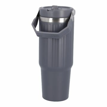 Isolierbecher mit Henkel, grau, 900 ml