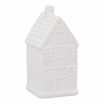 Deko-Haus Fachwerk/vier, weiß/matt, 10 cm