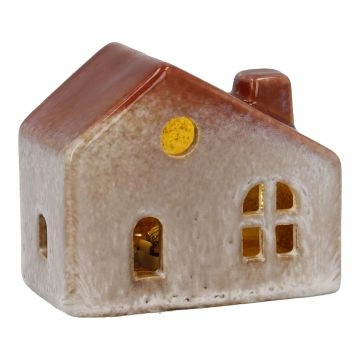 LED-Haus Rustik, hellbraun, 8 cm