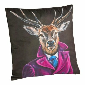 Kissen Royal, Hirsch/Mantel, 45 x 45 cm