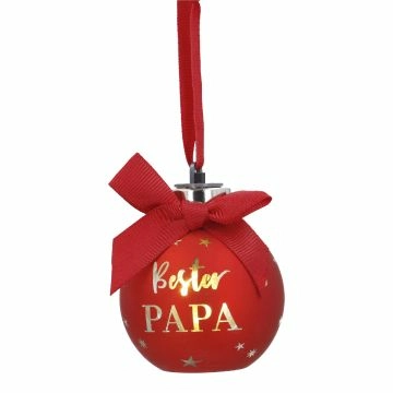 LED-Glaskugel, Papa, 6 cm