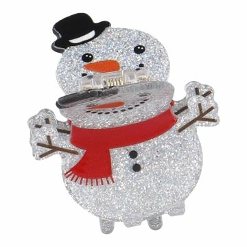 Haarklammer Weihnachten, Schneemann, 5 cm