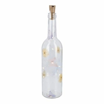 LED-Flasche Frühjahr, Schmetterling/Blume, 32 cm