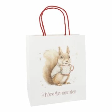 Geschenktüte Weihnachten, Eichhörnchen, 19 x 22 cm