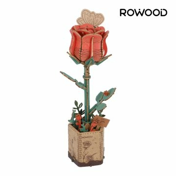 Bausatz 3D, Blume, Rose/rot