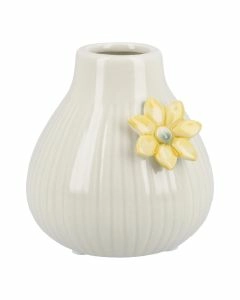Vase Bl&uuml;te, mint/gelb, 9 cm
