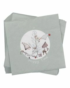 Serviette Wichtel, mintgr&uuml;n/Happy Time, 20 St&uuml;ck