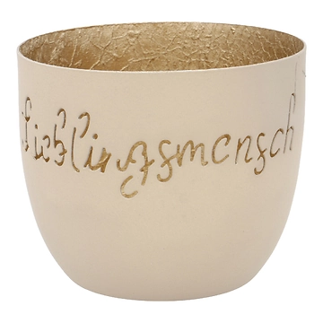 Windlicht Spruch/Xmas, Lieblingsmensch/taupe, 10 x 8.5 cm