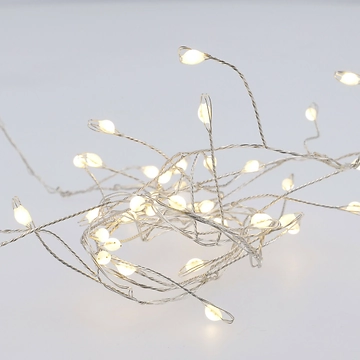 LED-Cluster-Lichterkette, silber, 40er